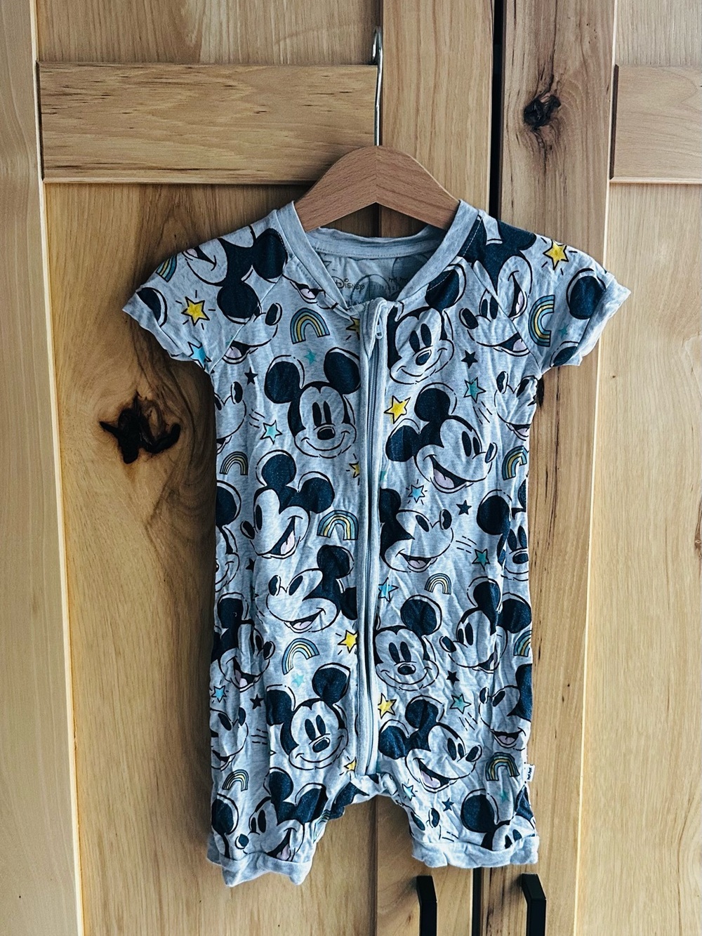 Mickey Mouse Grey Zipper Romper Little Sleepies Shortie Mickey Forever
